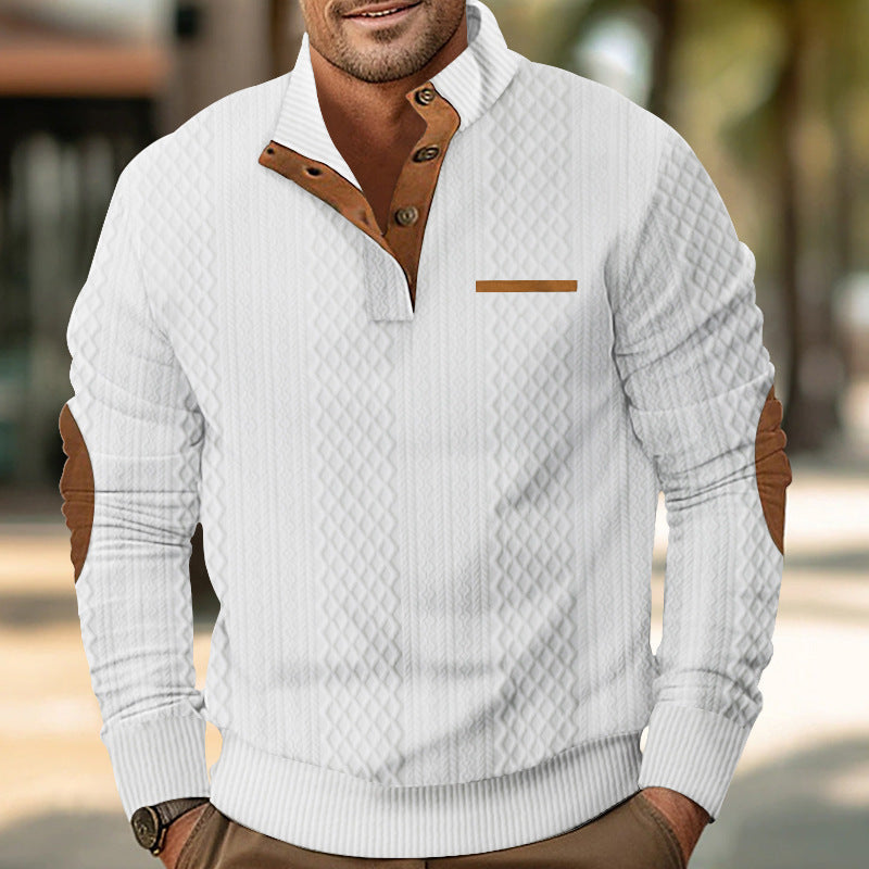 Herren Strickpullover mit modernem Kragen und strukturierter Oberfläche Drune