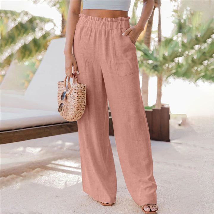 Damen Weite Palazzo-Hose mit elastischem Bund und praktischen Taschen Drune