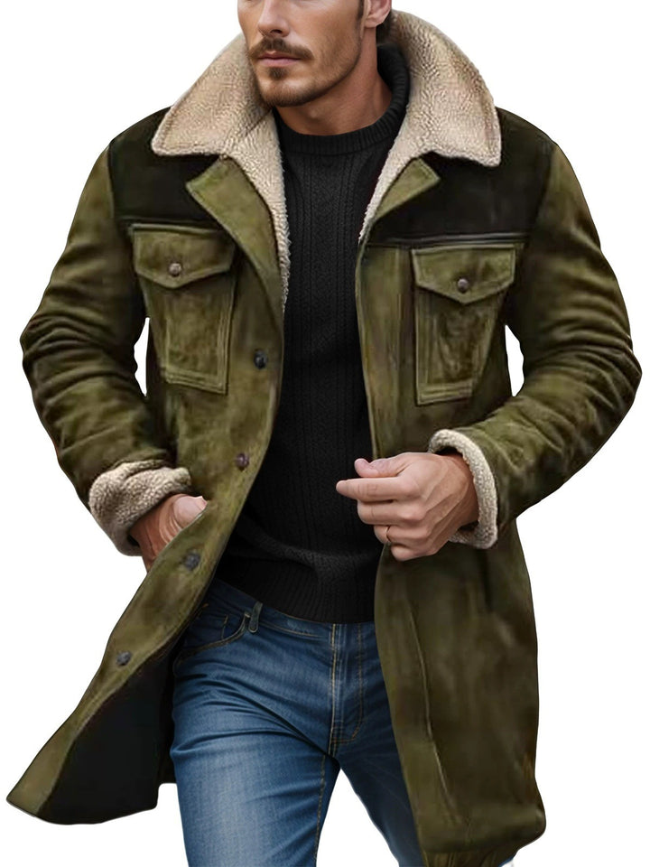 Herren Lammfelljacke im lässigen Utility-Stil mit großzügigen Taschen Drune