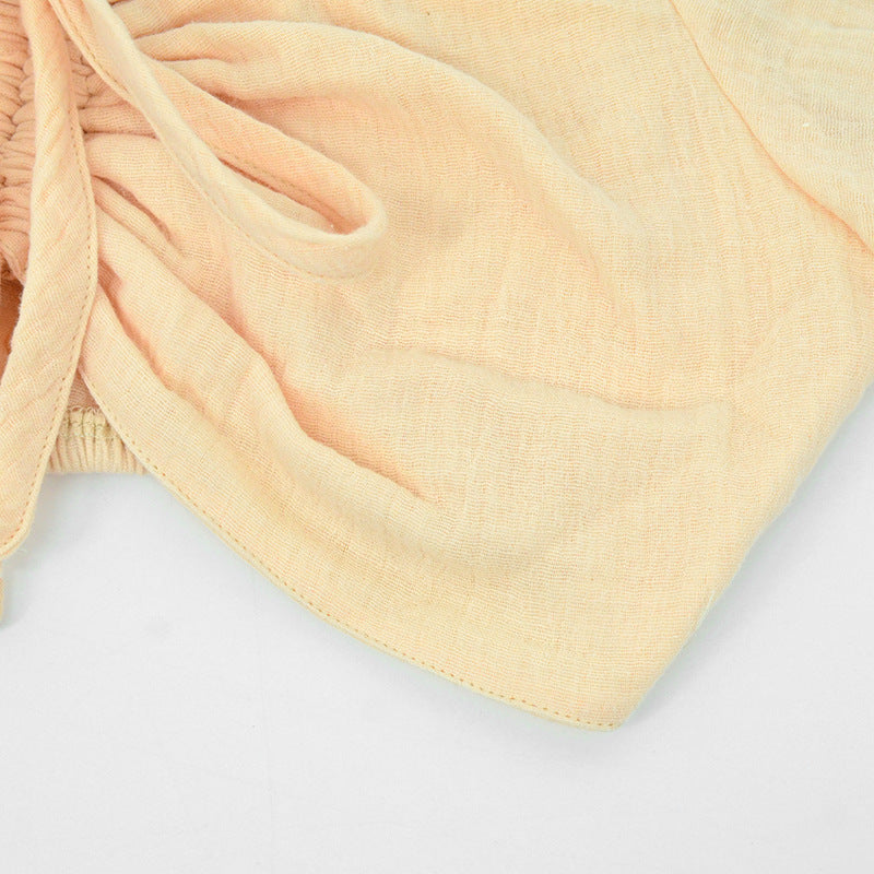 Damen Crop-Top mit voluminösen Rüschensäumen und verstellbarem Kordelzug Drune