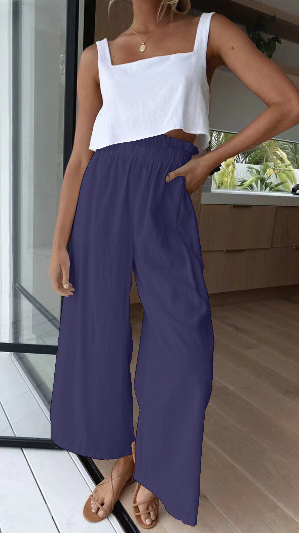 Damen Weite Sommerhose mit elastischem Bund und stilvollem Schnitt Drune