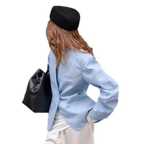 Damen Elegante Oversized-Blazerjacke mit asymmetrischem Schnitt und praktischen Taschen Drune