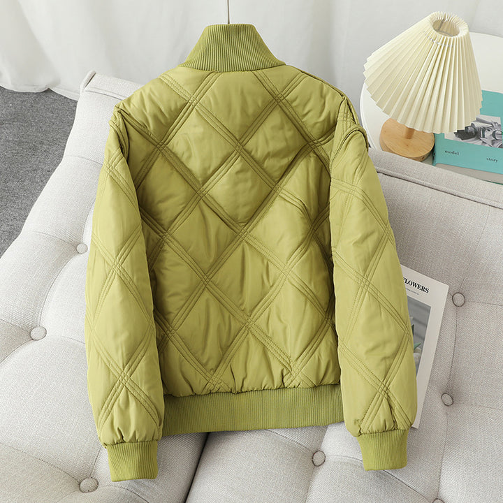 Damen gesteppte Übergangsjacke mit hohem Kragen und elastischen Bündchen Drune