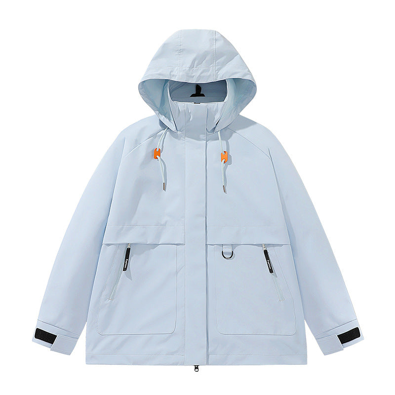 Herren funktionale Freizeitjacke mit verstellbarem Kapuzenkragen und großen Taschen Drune