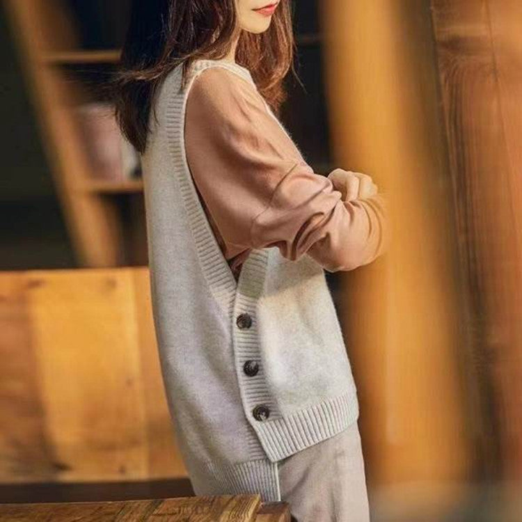 Damen Elegante Strickweste mit Knopfdetails und zeitlosem Design Drune