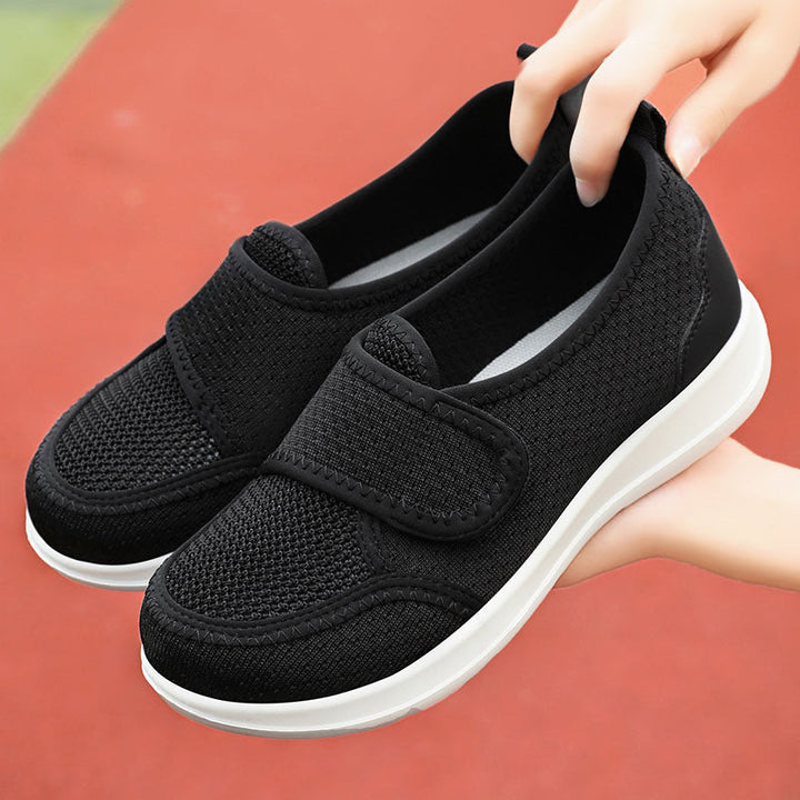 Damen Bequeme Slip-On Sportschuhe mit elastischem Klettverschluss und atmungsaktivem Mesh-Obermaterial Drune