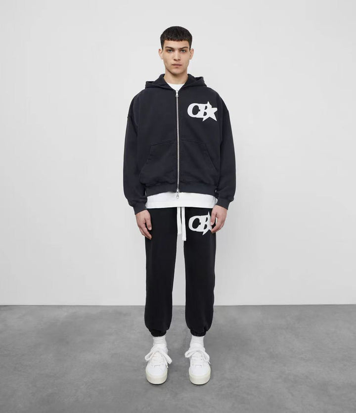 Herren Kapuzensweatjacke mit stylischem Logo und bequemen Bund Drune