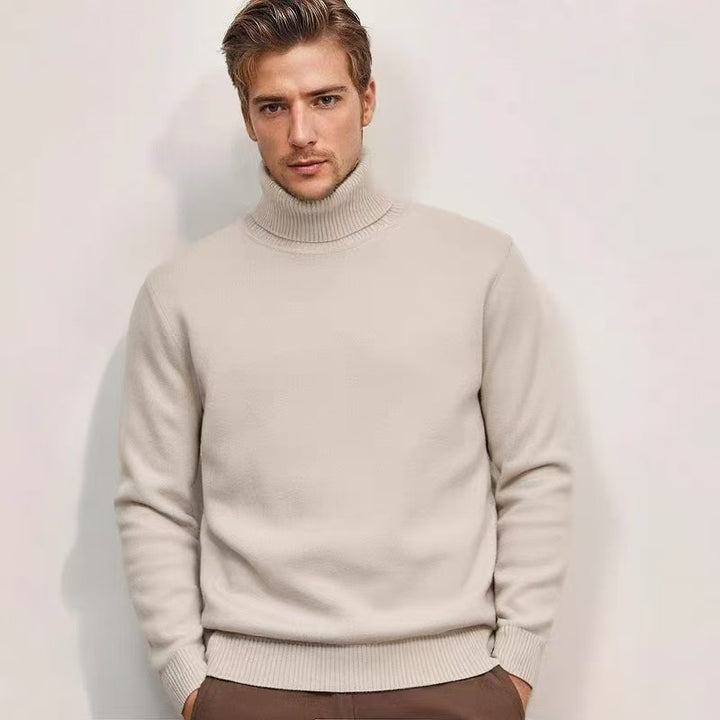 Herren nan feinstrick Rollkragenpullover mit schmaler Silhouette und gerippten Bündchen Drune