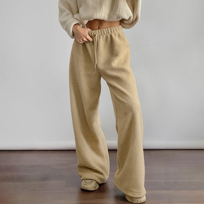 Damen Bequeme Fleece-Hose mit weitem Schnitt Drune