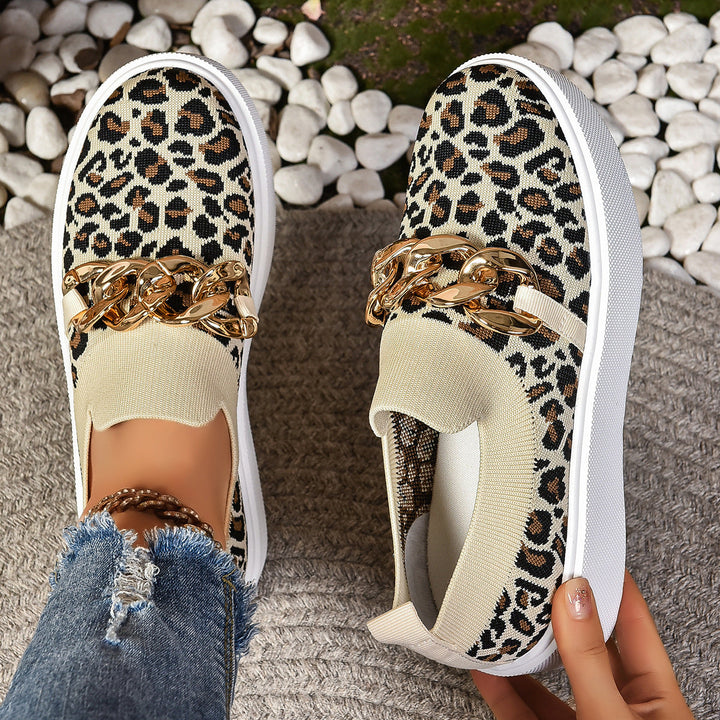 Damen Modische Slip-On Sneakers mit elegantem Ketten-Detail Drune