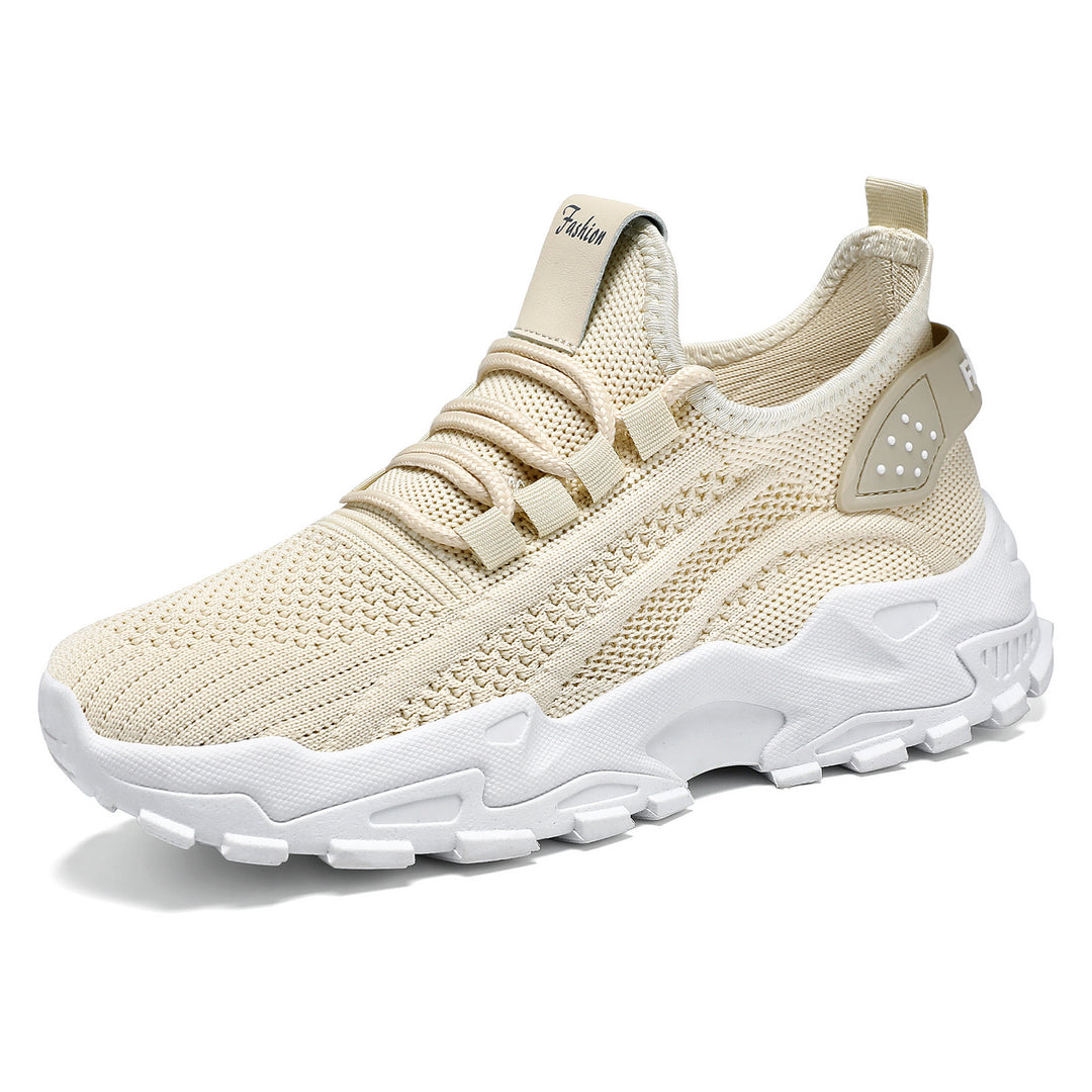 Unisex nan atmungsaktive Strick-Sneaker mit dicker Profilsohle und elastischem Slip-on Drune