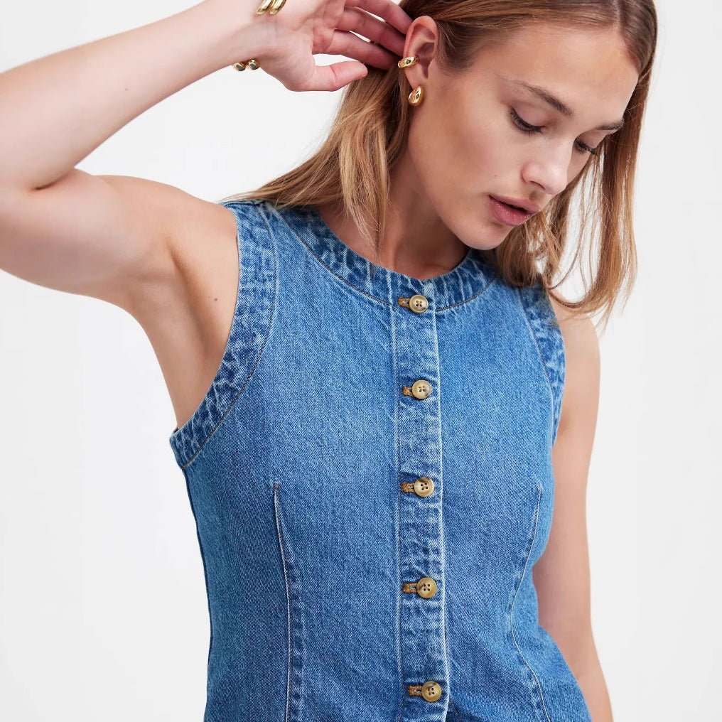 Damen Denim-Weste Drune