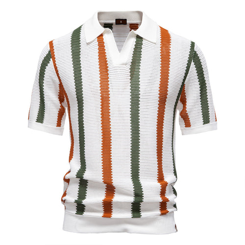 Herren nan kurzärmeliges Strickpolo mit Reverskragen und strukturierter Maschenware Drune