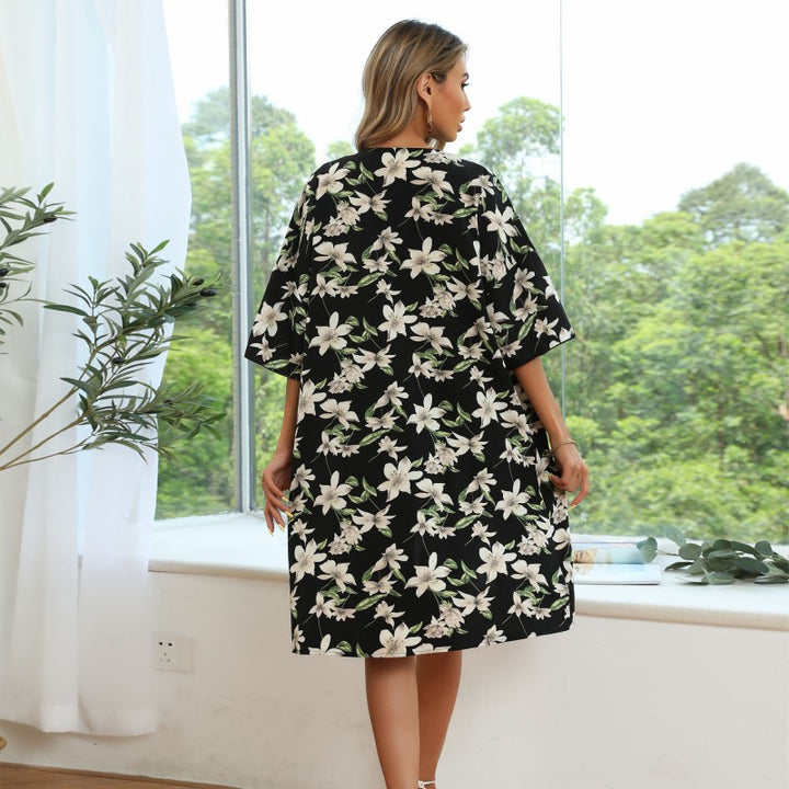 Damen Kimono mit floralem Muster und lässigem Schnitt Drune