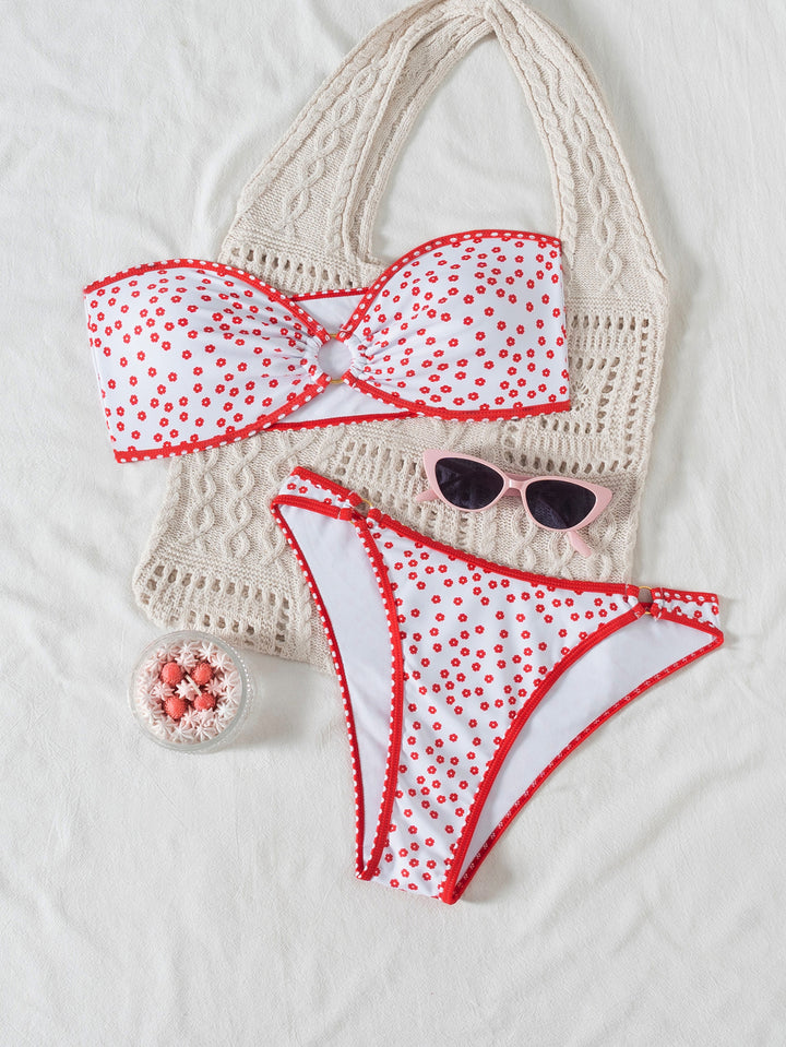 Damen Bandeau Badeanzug Set Drune