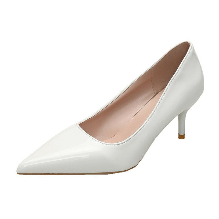 Damen Spitze High Heels mit glänzender Lackoberfläche Drune
