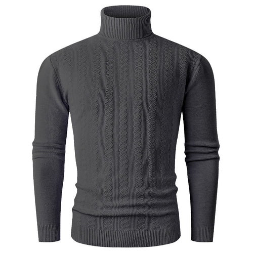 Herren stylischer Rollkragenpullover mit strukturiertem Zopfmuster und hochabschließendem Kragen Drune