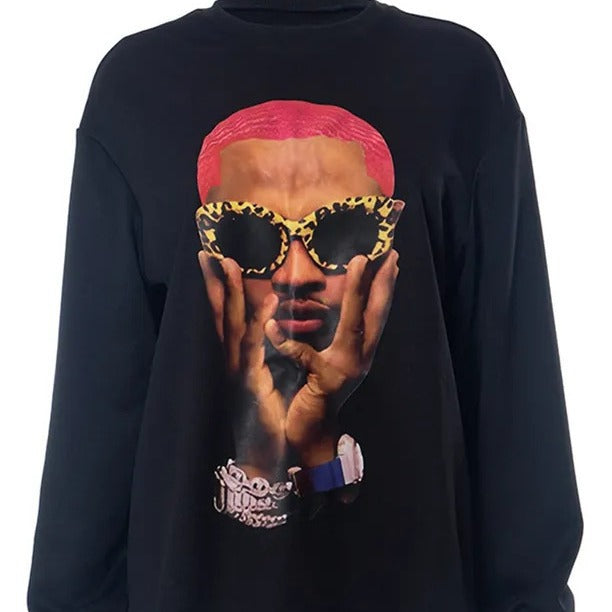 Damen Sweatshirt mit künstlerischem Druck Drune
