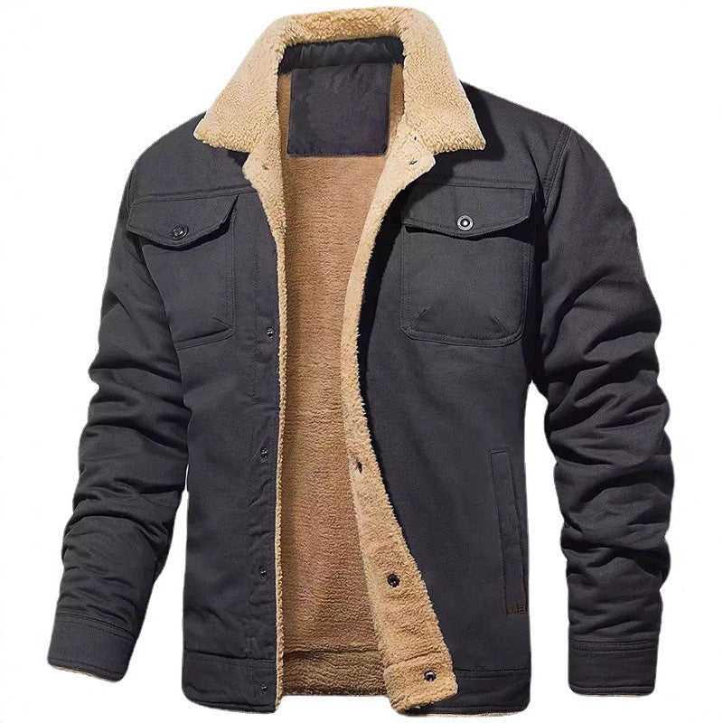 Herren gefütterte Steppjacke im Utility-Stil mit warmem Innenfutter Drune