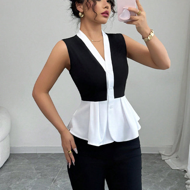 Damen trendiges Oberteil mit peplum Design Drune