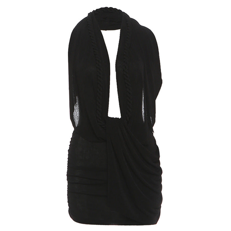 Damen Wickeltop mit raffiniertem Design und tiefem V-Ausschnitt Drune