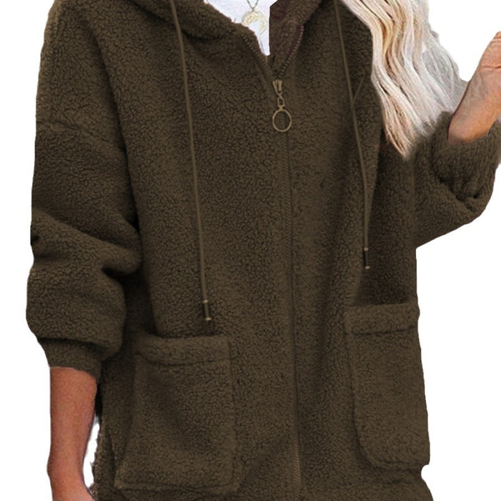 Damen Fleece-Hoodiejacke mit praktischen Taschen und hochwertiger Kapuze Drune
