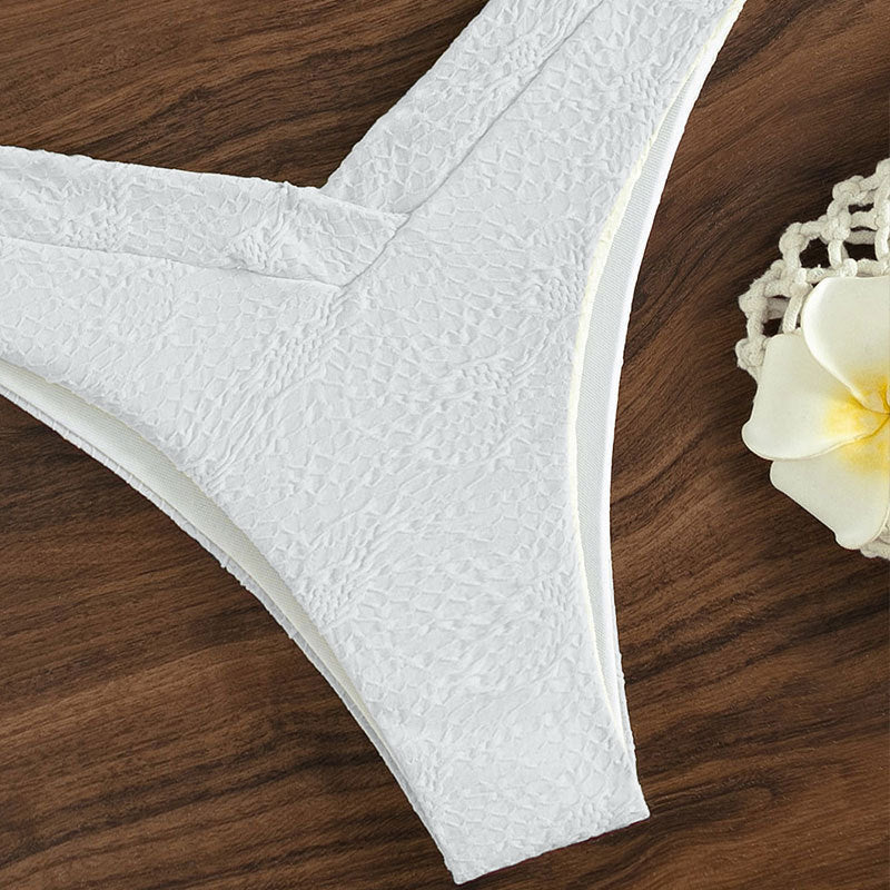 Damen Triangel-Bikini mit elegantem Knoten-Design und hohem Beinausschnitt Drune