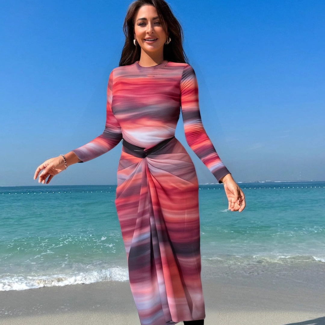 Damen eleganter Strandanzug mit Wickeloptik Drune