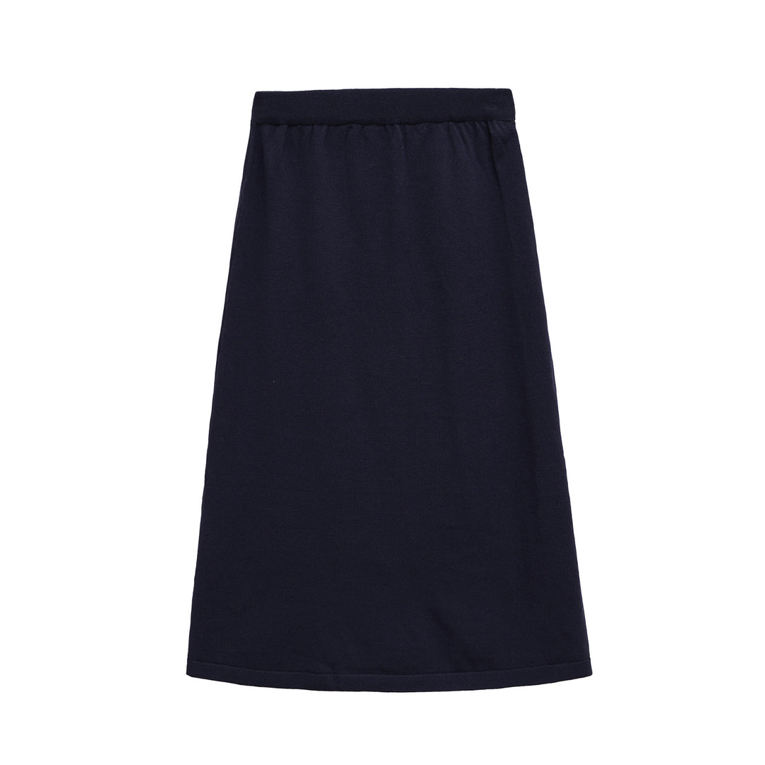 Damen Midi-Rock aus weichem Baumwollmix mit elastischem Bund Drune
