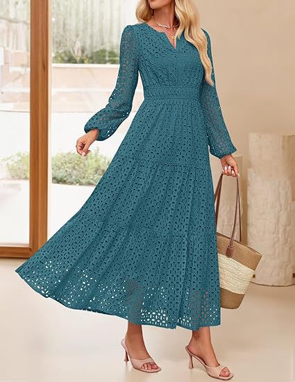 Damen Maxikleid im eleganten gehäkelten Design Drune