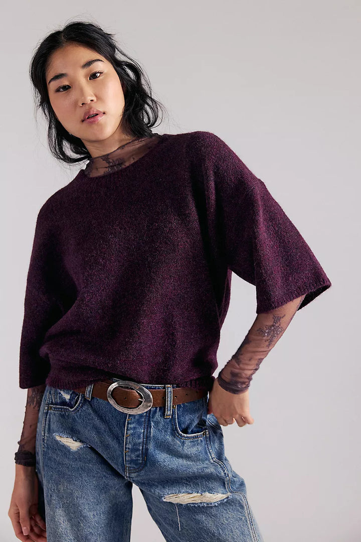 Damen Stylish halbtransparentes Sweatshirt mit Spitze und lässigem Schnitt Drune