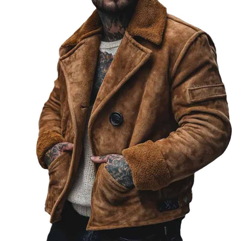 Herren lässige Wildlederjacke mit weichem Innenfutter Drune