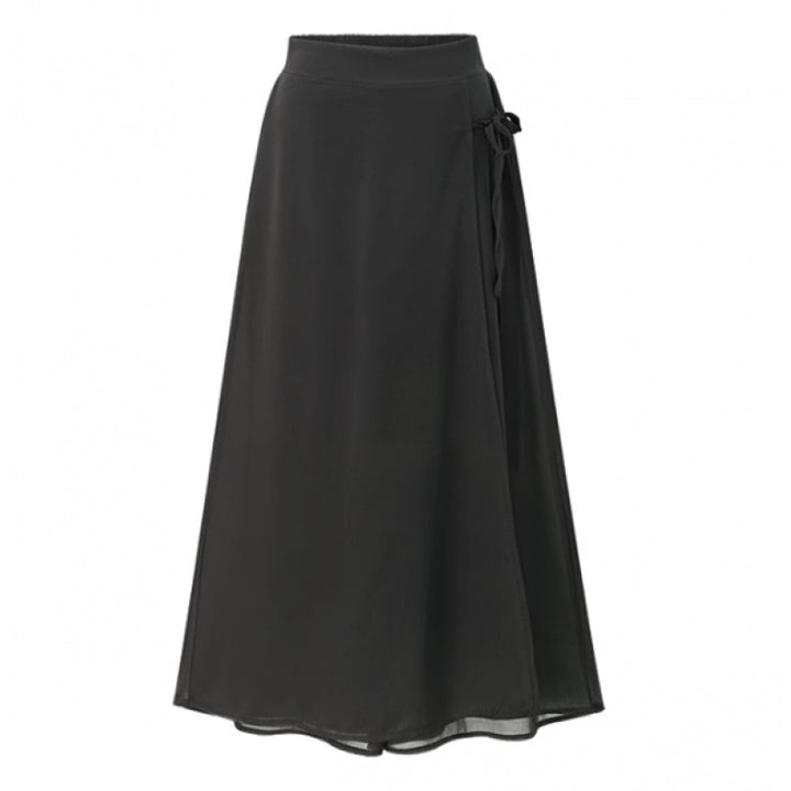 Damen Langer Wickelrock aus fließendem Chiffon Drune