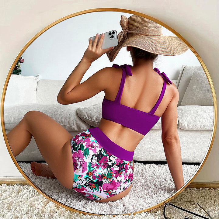 Damen Hochtaillierter Bikini mit elegantem Bustier und raffinierten Schnitt Drune
