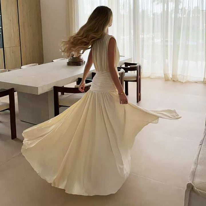 Damen Plissiertes Abendkleid Drune