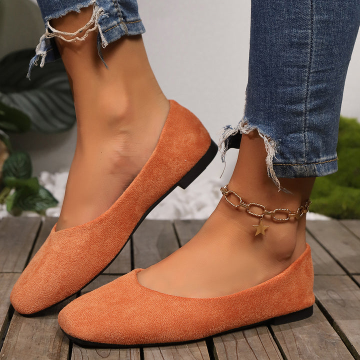Damen klassische Ballerinas mit elegantem Schleifen-Design und rutschfester Sohle Drune