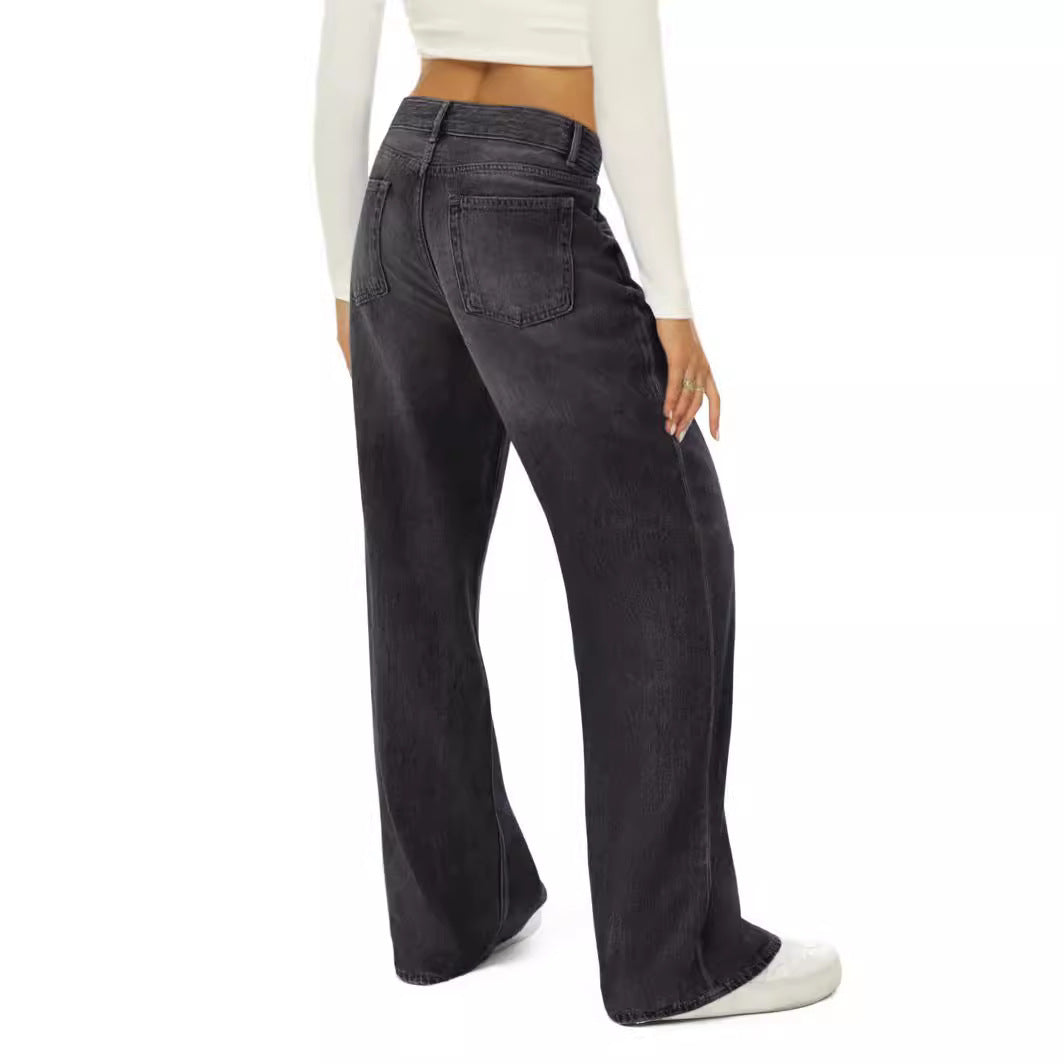 Damen lässige weite Jeans im urbanen Stil Drune