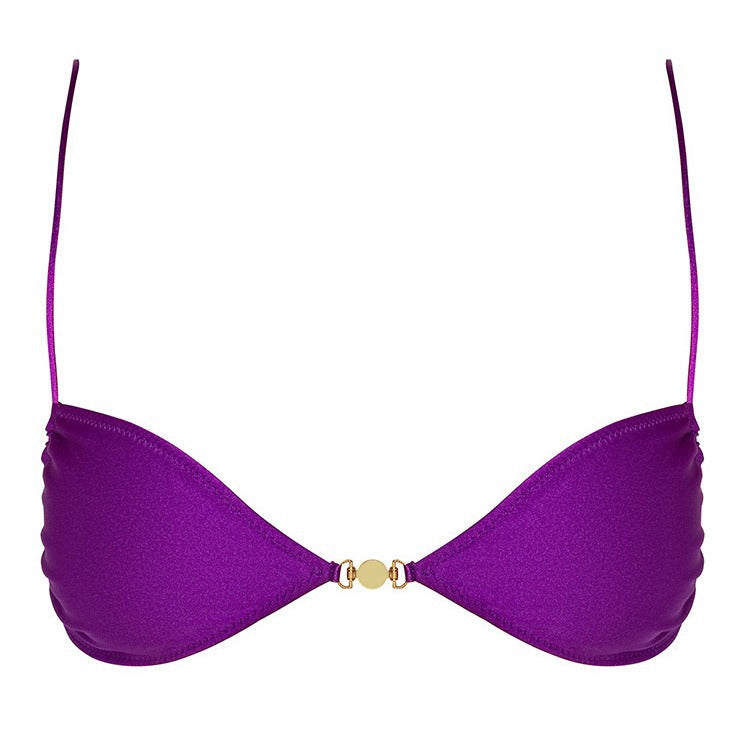 Damen Triangel-Bikini mit glänzendem Material und raffiniertem Schmuckdetail Drune