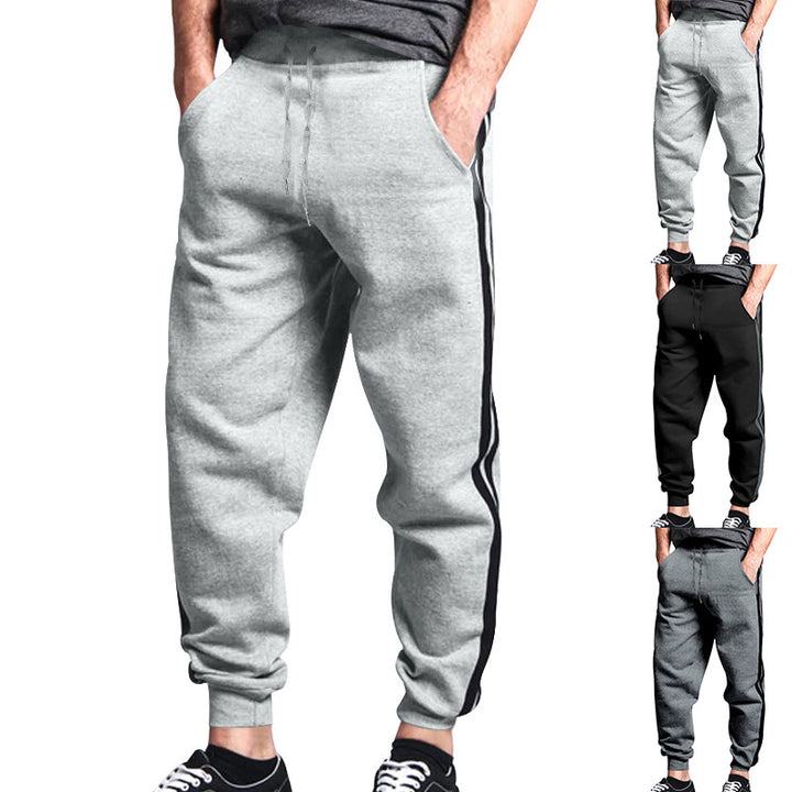 Herren bequeme Freizeit-Jogginghose mit seitlichen Streifen und elastischem Bund Drune