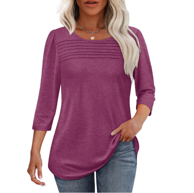Damen Elegant geschnittenes Oberteil mit gerafften Details Drune