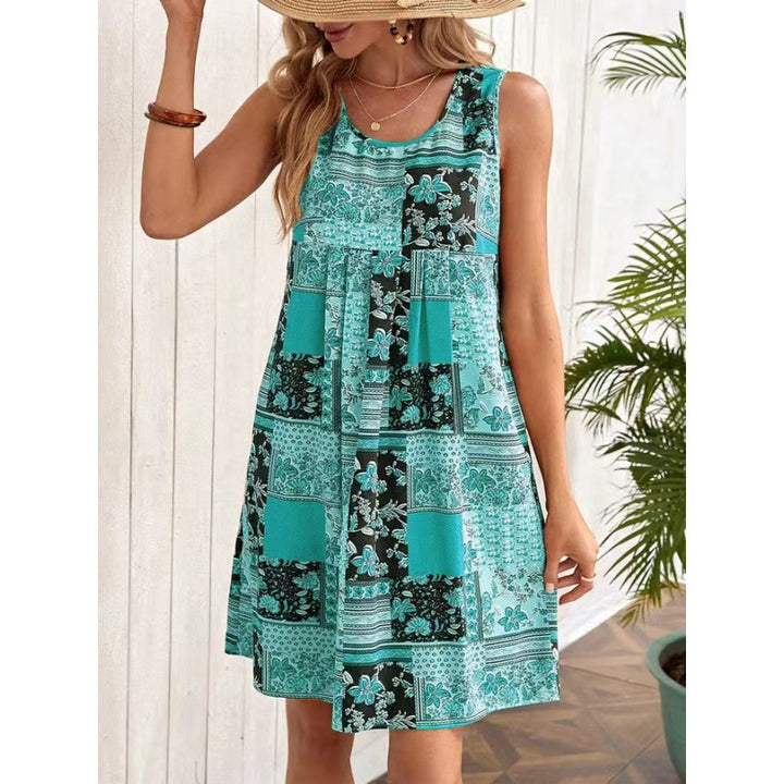 Damen luftiges Sommerkleid mit Patchwork-Design Drune