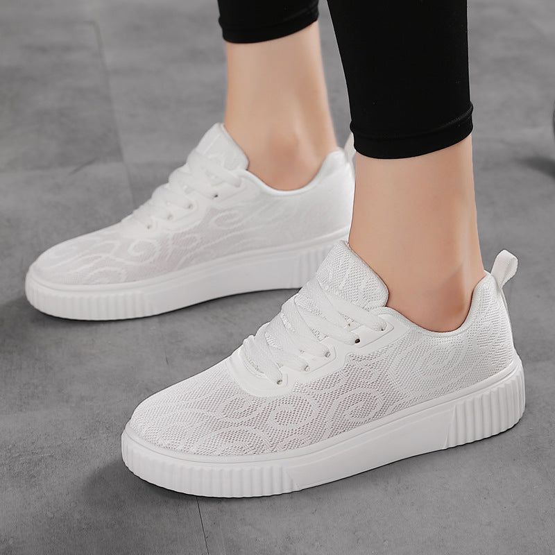 Damen nan luftige Plateausneaker mit gestricktem Obermaterial und gepolstertem Komfortfußbett Drune