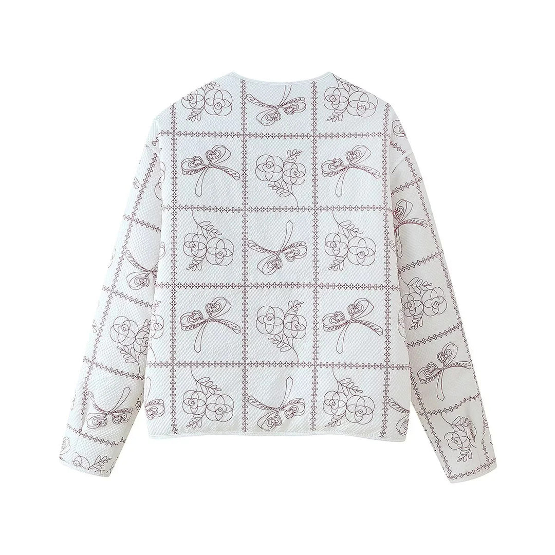 Damen quilted Jacke mit floralem Muster und praktischen Taschen Drune