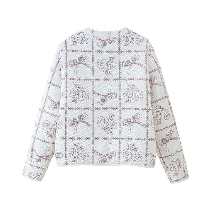 Damen quilted Jacke mit floralem Muster und praktischen Taschen Drune