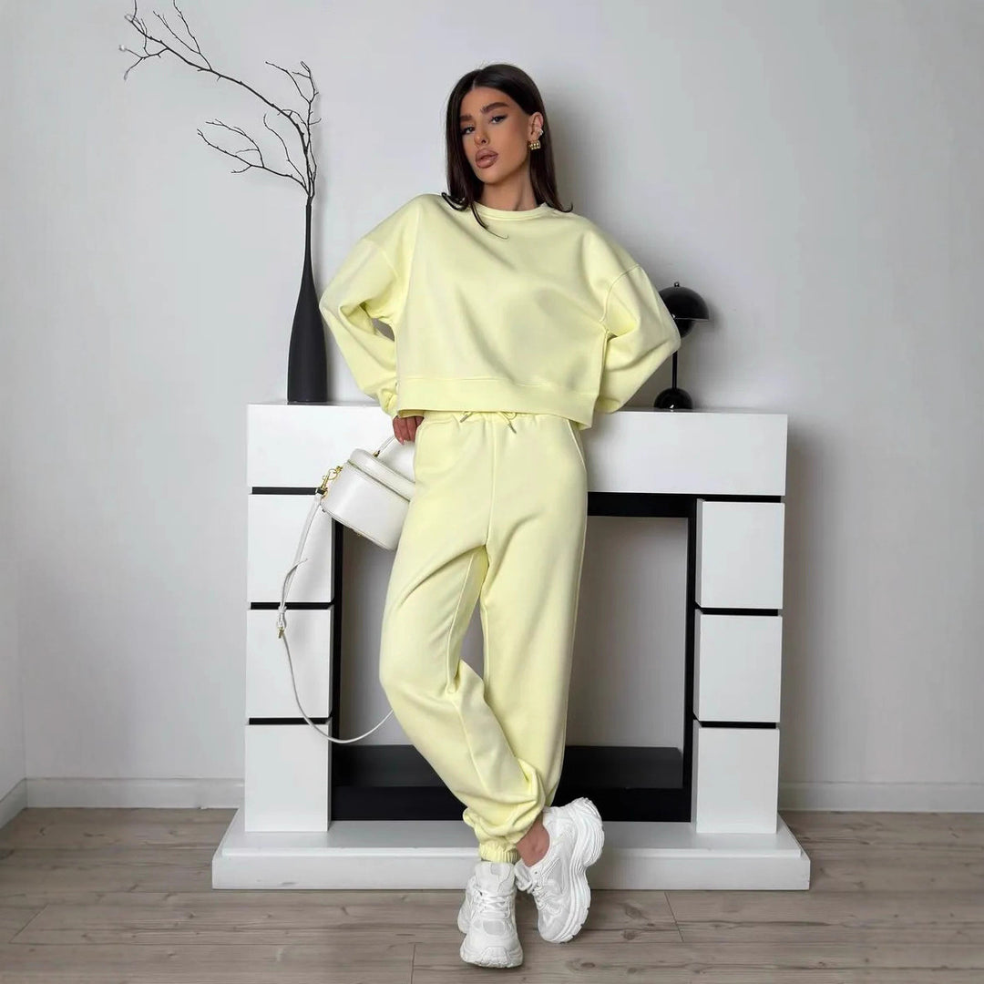 Damen Komfortables Sweatset mit lässiger Passform und hohen Bündchen Drune