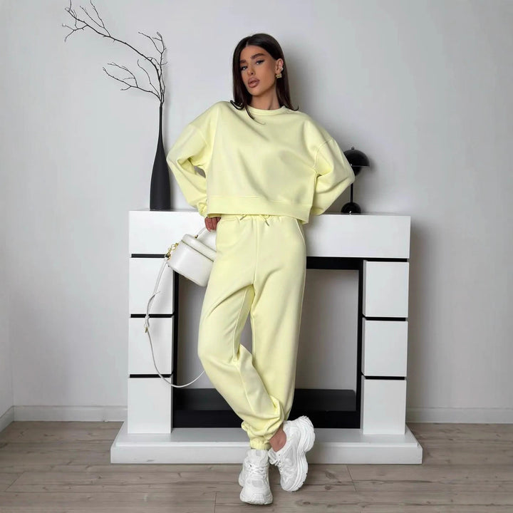 Damen Komfortables Sweatset mit lässiger Passform und hohen Bündchen Drune
