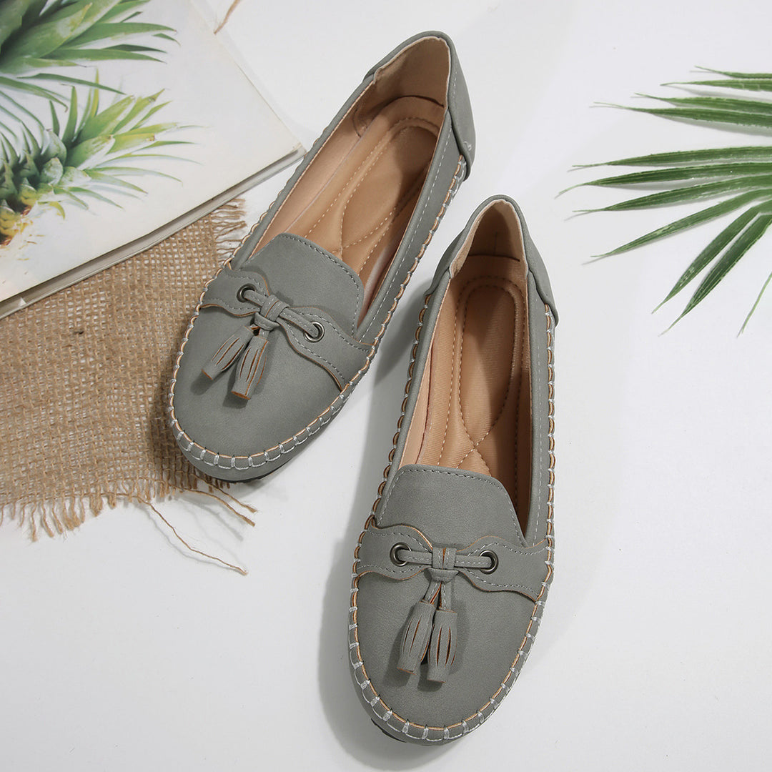 Damen bequeme Slipper mit dekorativem Bogen Drune
