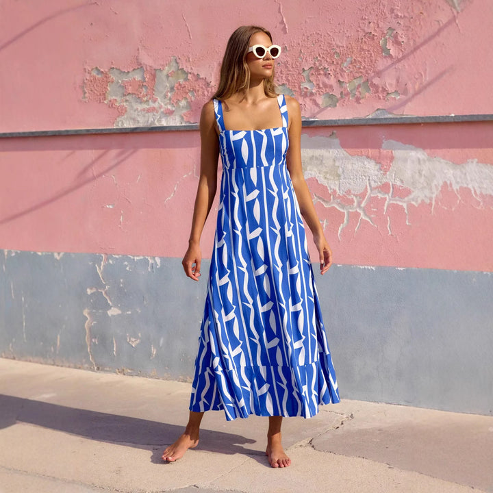 Damen Maxikleid mit floralem Design und rückenfreiem Schnitt Drune