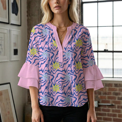 Damen Bluse mit wunderschönen floralem Design Drune
