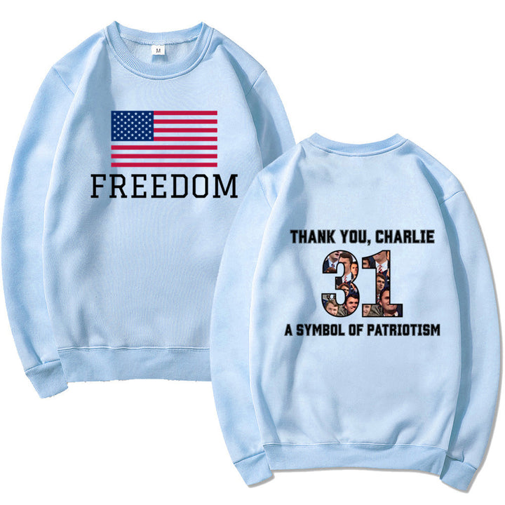 Damen Sweatshirt mit patriotischem Aufdruck und softem Material Drune